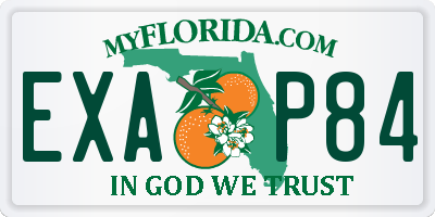 FL license plate EXAP84