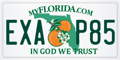FL license plate EXAP85