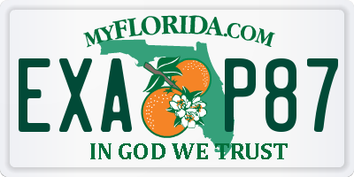 FL license plate EXAP87