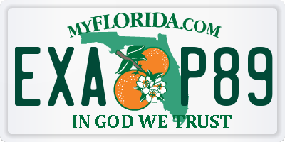 FL license plate EXAP89