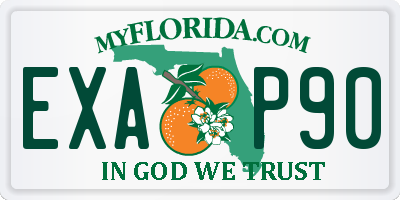 FL license plate EXAP90