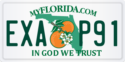 FL license plate EXAP91