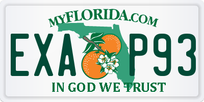 FL license plate EXAP93