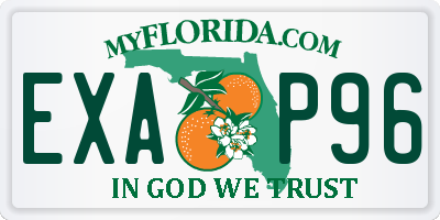 FL license plate EXAP96