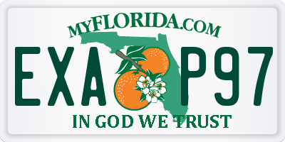 FL license plate EXAP97