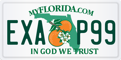 FL license plate EXAP99