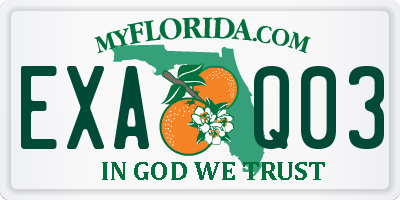 FL license plate EXAQ03