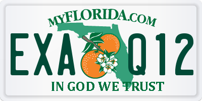 FL license plate EXAQ12