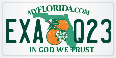 FL license plate EXAQ23
