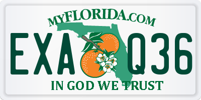 FL license plate EXAQ36