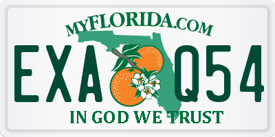 FL license plate EXAQ54