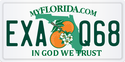 FL license plate EXAQ68