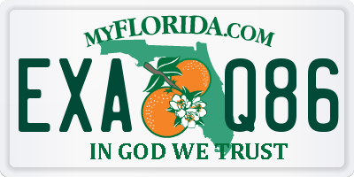 FL license plate EXAQ86