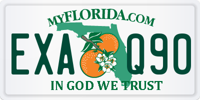 FL license plate EXAQ90
