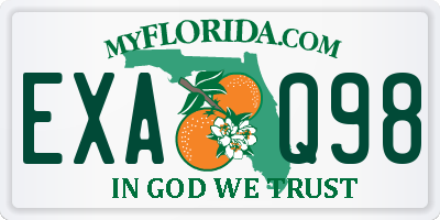 FL license plate EXAQ98