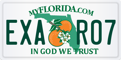 FL license plate EXAR07