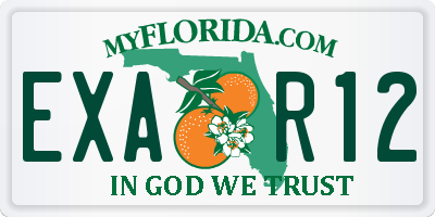 FL license plate EXAR12