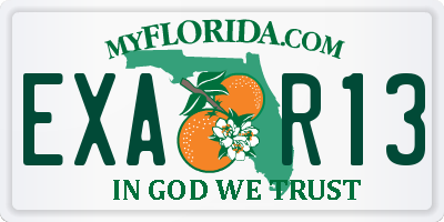 FL license plate EXAR13