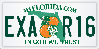 FL license plate EXAR16