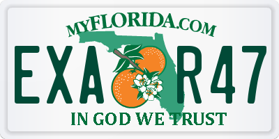 FL license plate EXAR47
