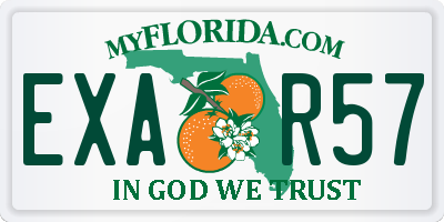 FL license plate EXAR57