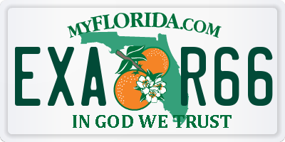 FL license plate EXAR66