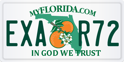 FL license plate EXAR72