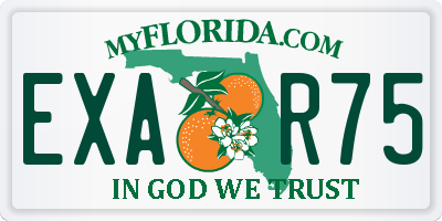 FL license plate EXAR75