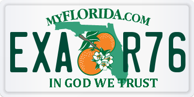 FL license plate EXAR76