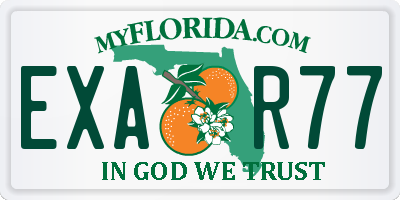 FL license plate EXAR77