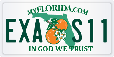 FL license plate EXAS11