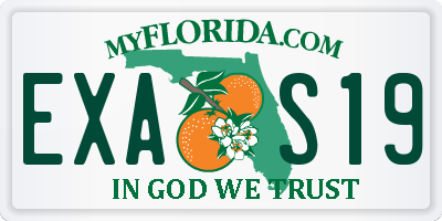 FL license plate EXAS19