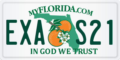 FL license plate EXAS21