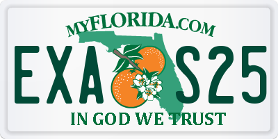 FL license plate EXAS25