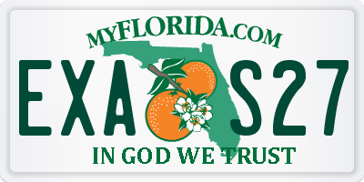 FL license plate EXAS27