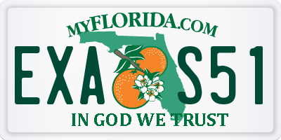 FL license plate EXAS51