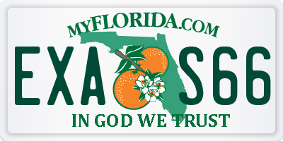 FL license plate EXAS66