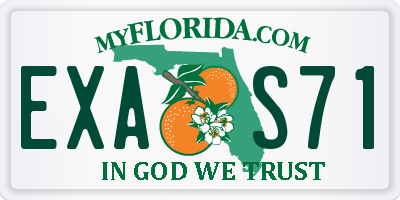 FL license plate EXAS71