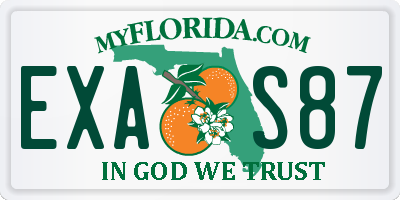 FL license plate EXAS87