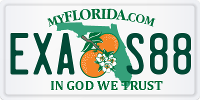 FL license plate EXAS88