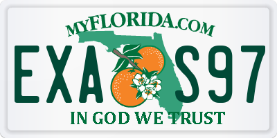 FL license plate EXAS97