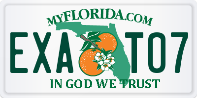FL license plate EXAT07