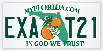 FL license plate EXAT21