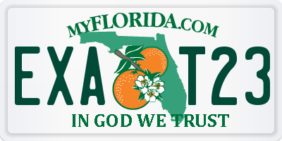 FL license plate EXAT23