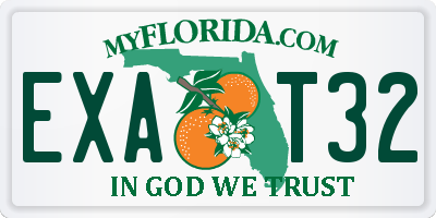 FL license plate EXAT32