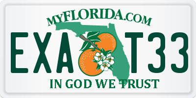 FL license plate EXAT33