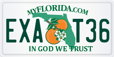 FL license plate EXAT36
