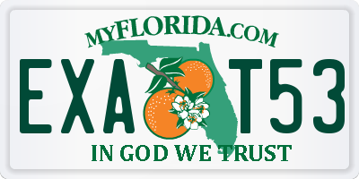 FL license plate EXAT53