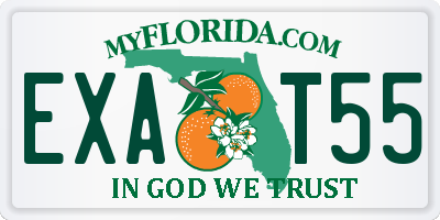 FL license plate EXAT55