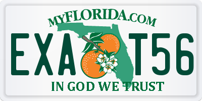 FL license plate EXAT56